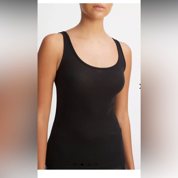 VINCE Scoop-Neck Tank Black Sz Large - Picture 2 of 10